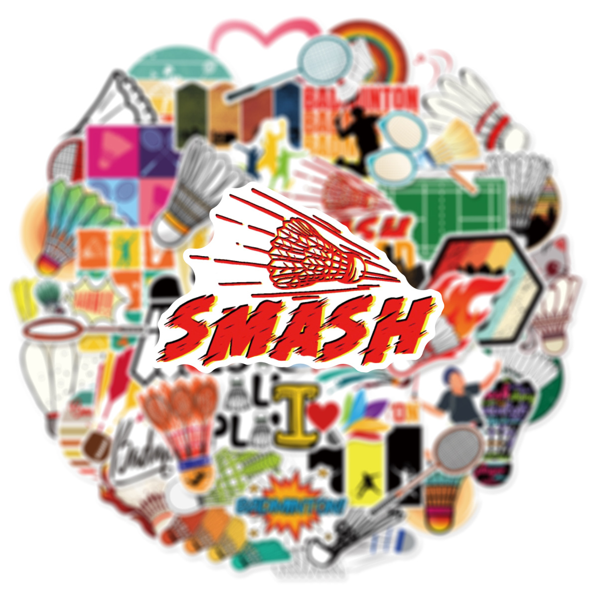50 pièces drôle sport Graffiti - Badminton Anime avis et prix