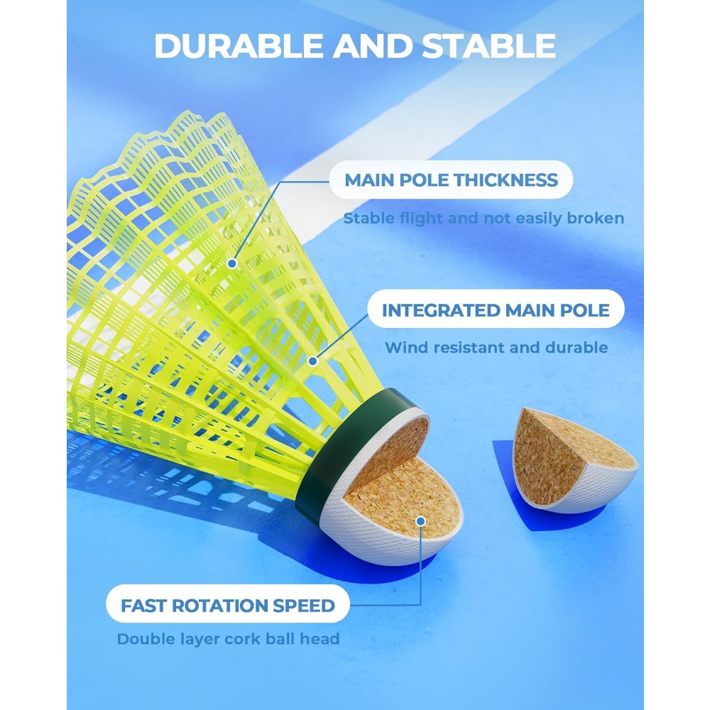 Lot de 12/24 volants de badmin - Nylon Shuttlecock 12 avis et prix